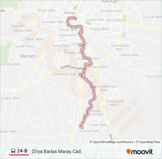 24-B Bus Line Map