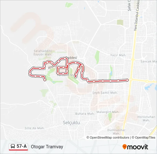 57-A Bus Line Map