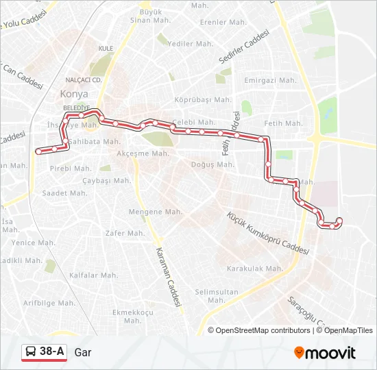 38-A Bus Line Map