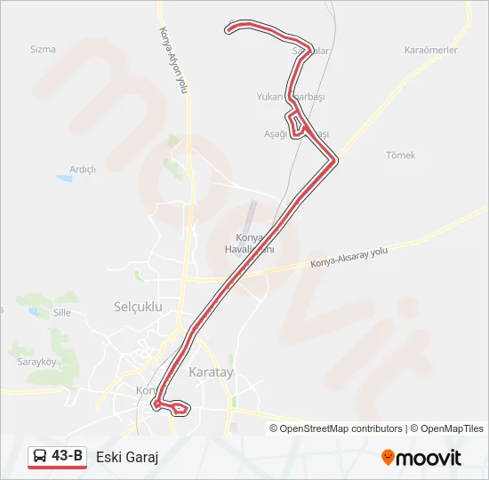 43-B Bus Line Map