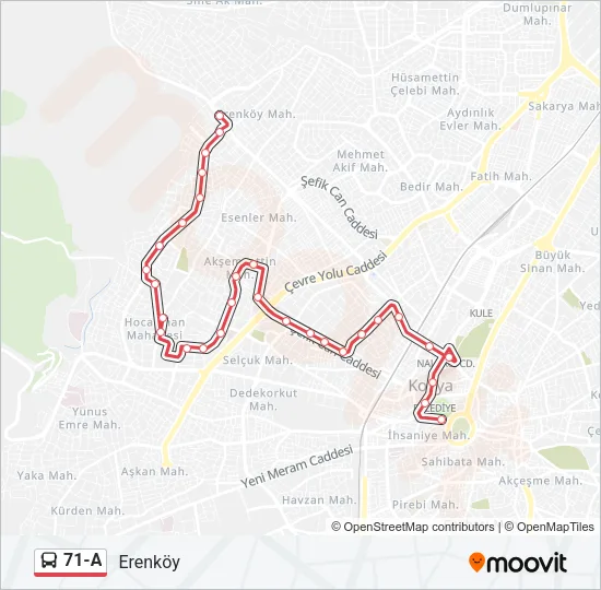 71-A Bus Line Map