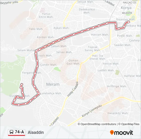 74-A Bus Line Map