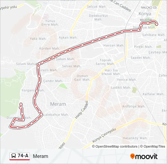 74-A Bus Line Map
