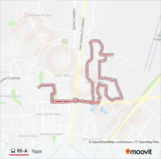 80-A Bus Line Map
