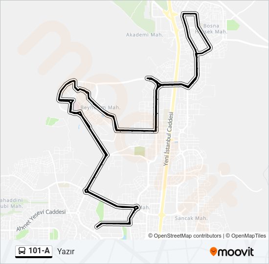 101-A bus Line Map