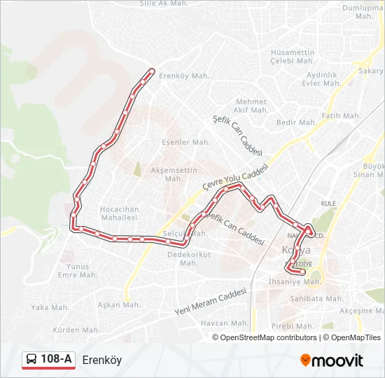 108-A Bus Line Map