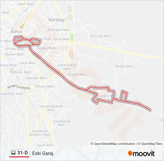 31-D Bus Line Map