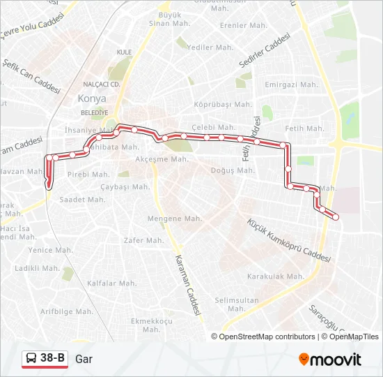 38-B Bus Line Map