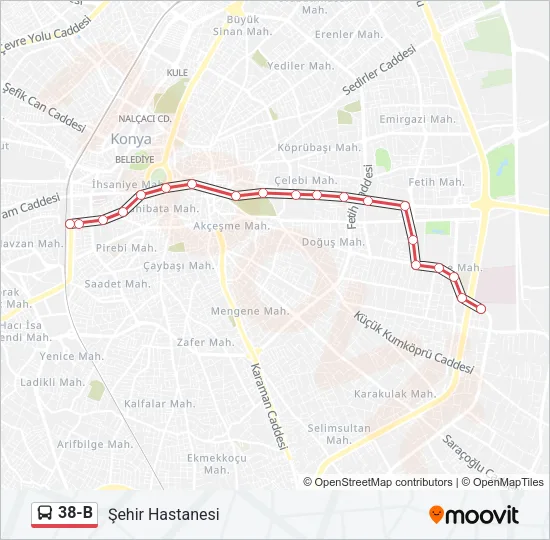 38-B Bus Line Map