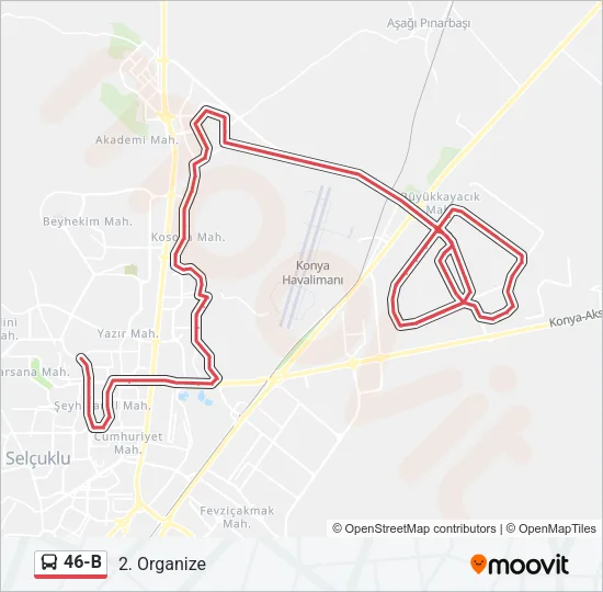 46-B Bus Line Map
