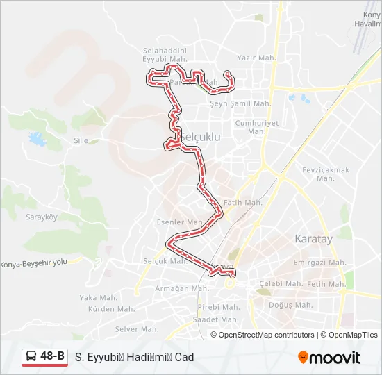 48-B Bus Line Map
