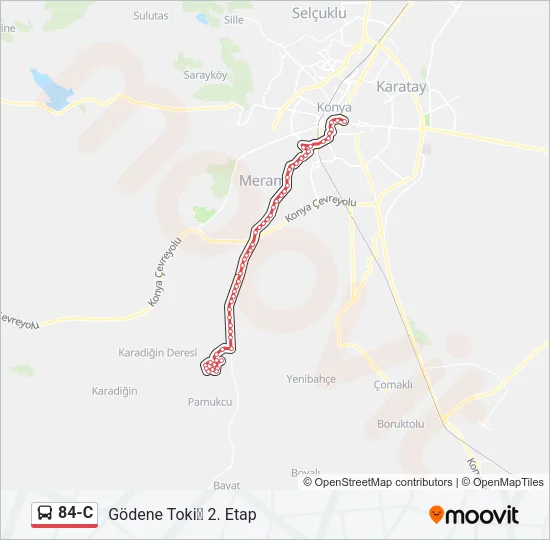84-C Bus Line Map