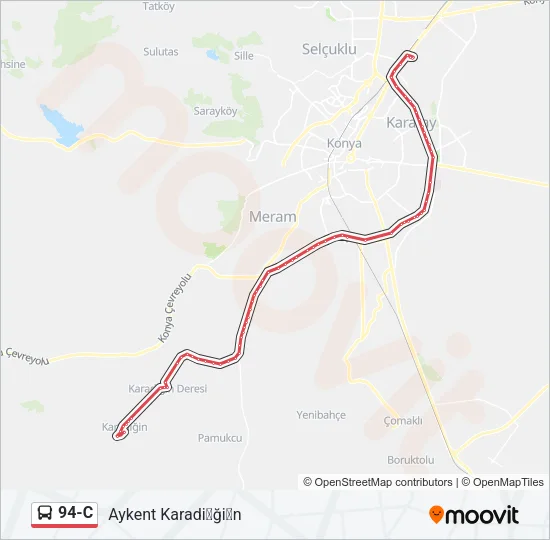 94-C Bus Line Map