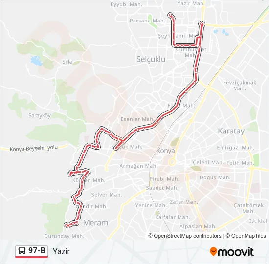 97-B Bus Line Map
