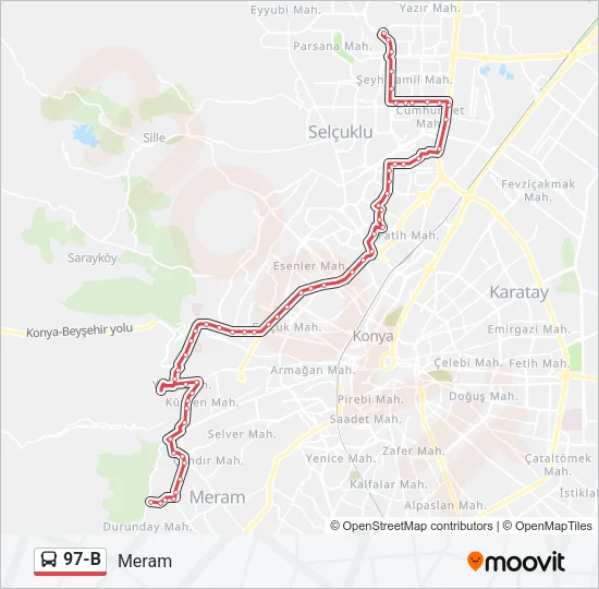 97-B Bus Line Map