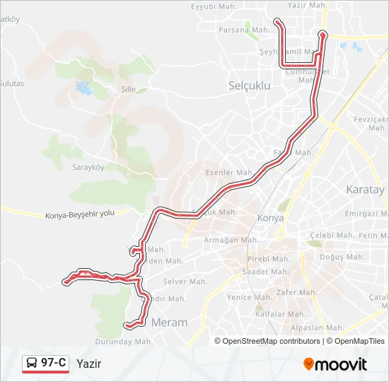97-C Bus Line Map