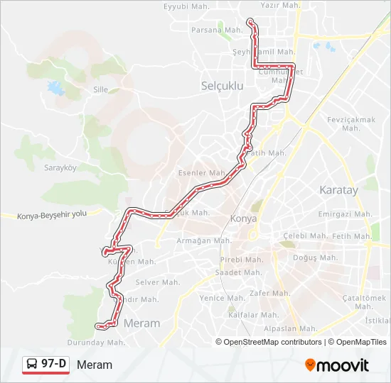 97-D Bus Line Map
