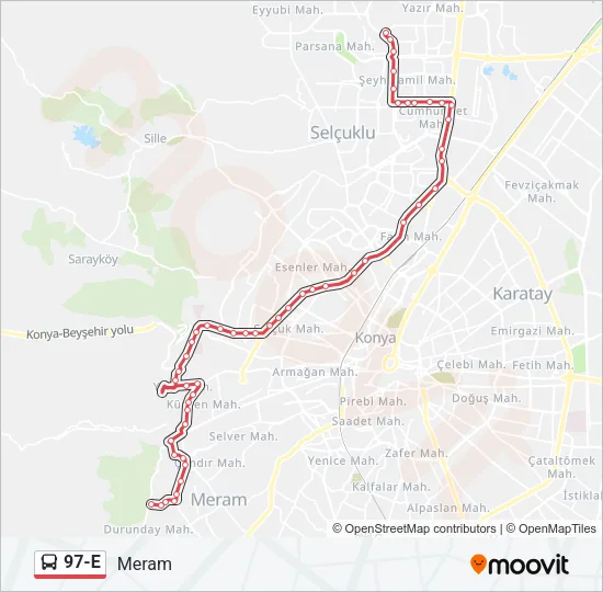 97-E Bus Line Map