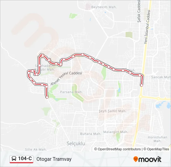 104-C Bus Line Map