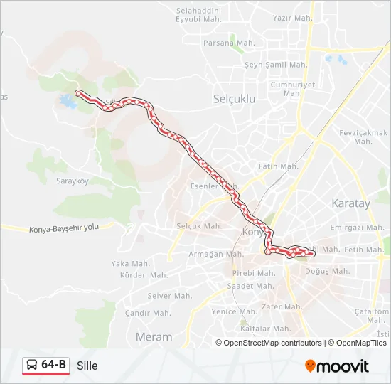 64-B Bus Line Map