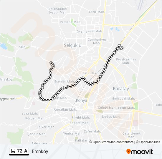 72-A bus Line Map