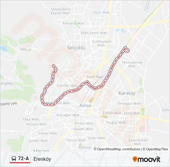 72-A Bus Line Map