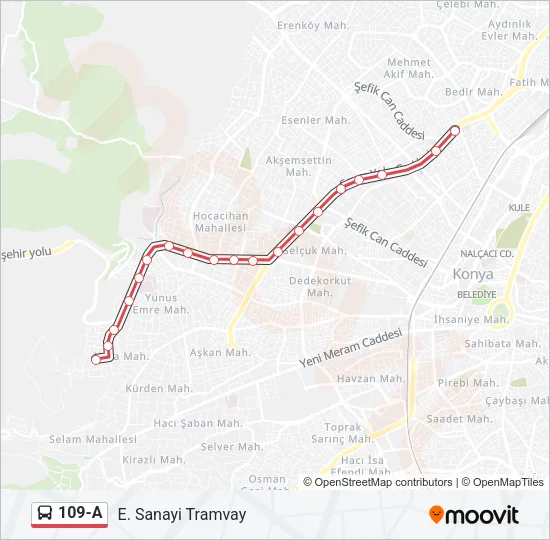 109-A Bus Line Map
