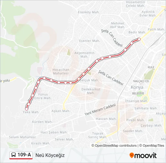 109-A Bus Line Map