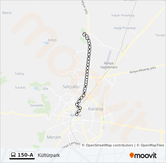 150-A bus Line Map