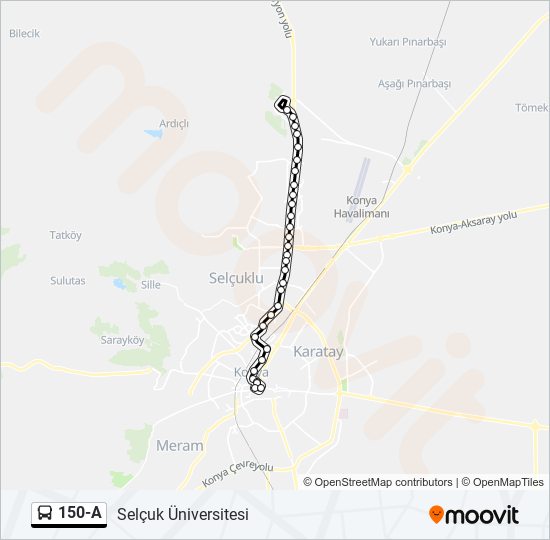 150-A bus Line Map