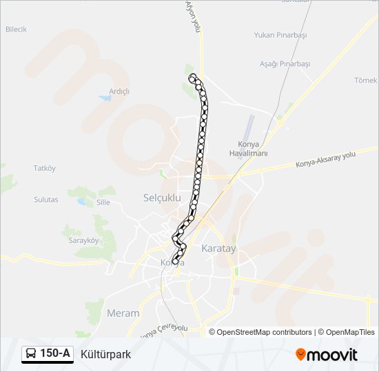 150-A bus Line Map