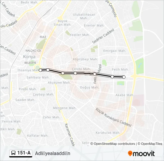 151-A Bus Line Map