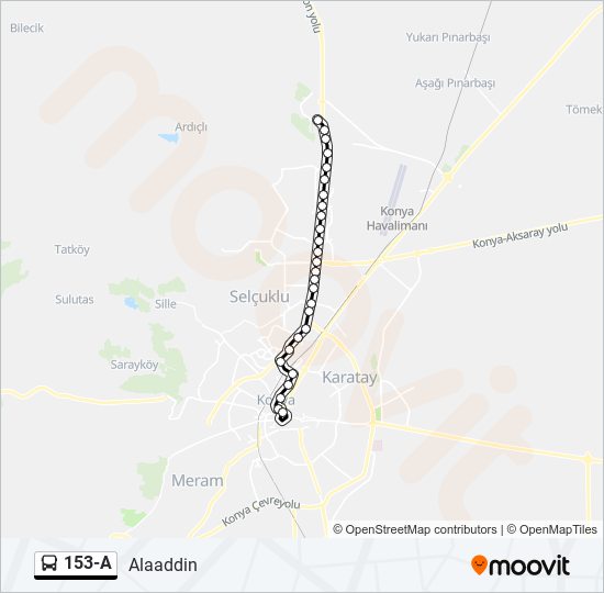 153-A bus Line Map