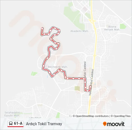 61-A Bus Line Map