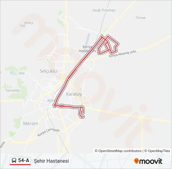 54-A Bus Line Map