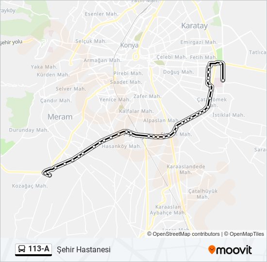 113-A bus Line Map