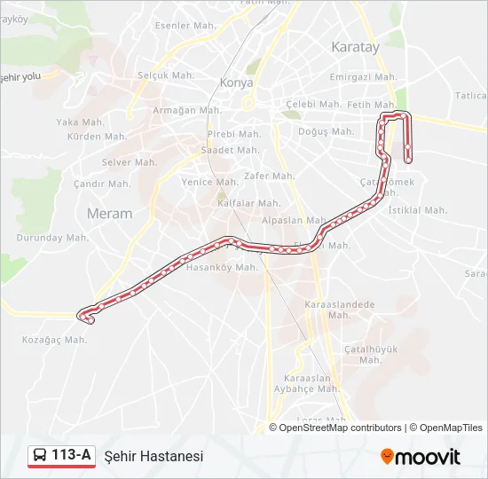 113-A Bus Line Map