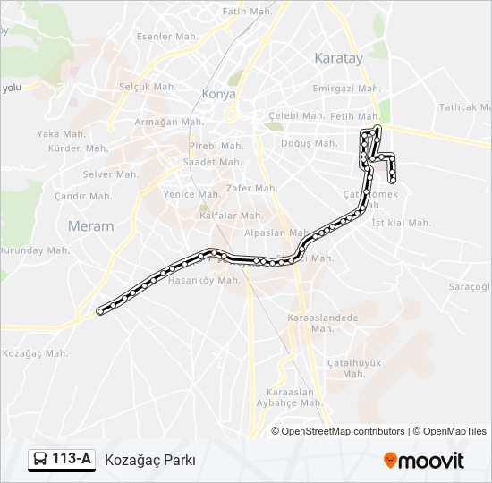 113-A bus Line Map