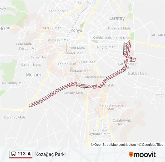 113-A Bus Line Map