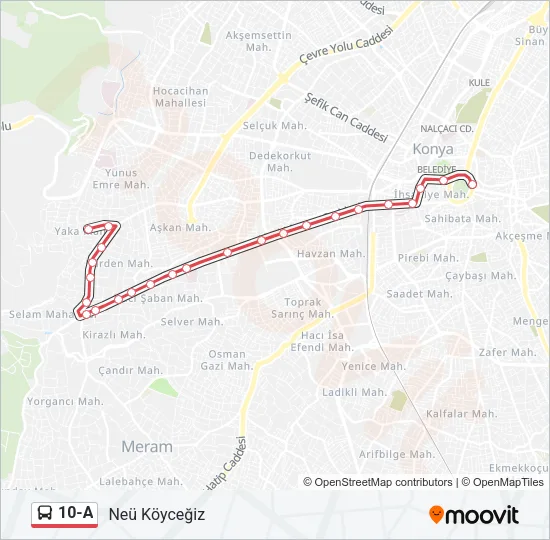 10-A Bus Line Map
