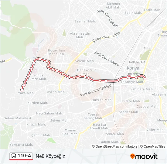 110-A Bus Line Map