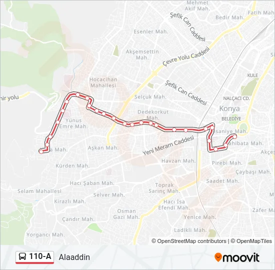 110-A Bus Line Map