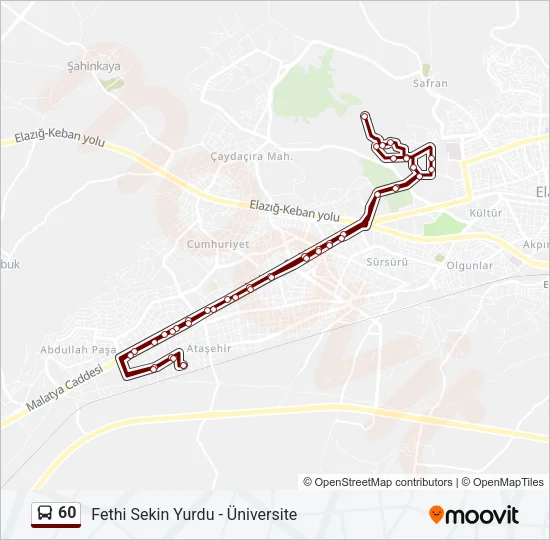 60 Bus Line Map