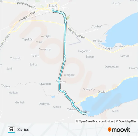 SİVRİCE BELEDİYESİ Bus Line Map