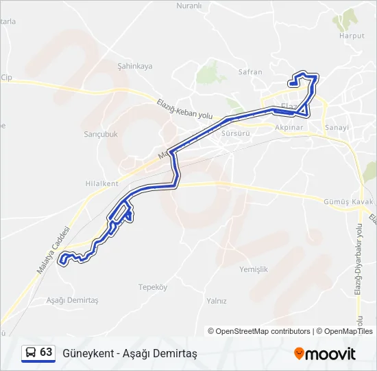 63 Bus Line Map