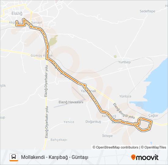 MOLLAKENDİ BELEDİYESİ otobüs Hattı Haritası