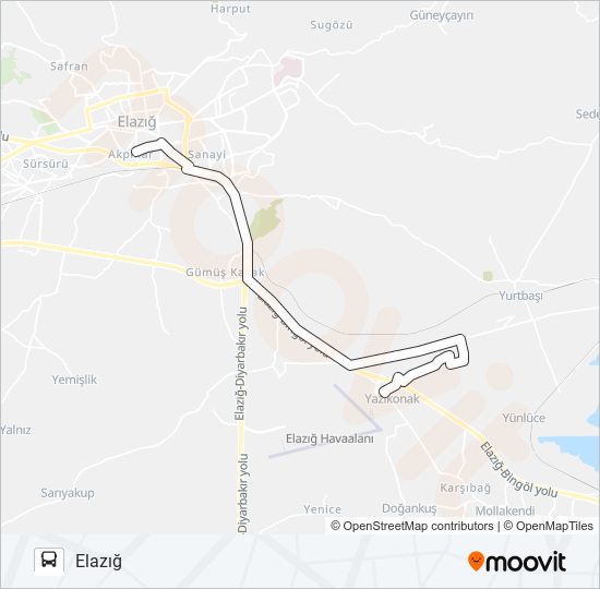 YAZIKONAK BELEDİYESİ-TOKİ bus Line Map
