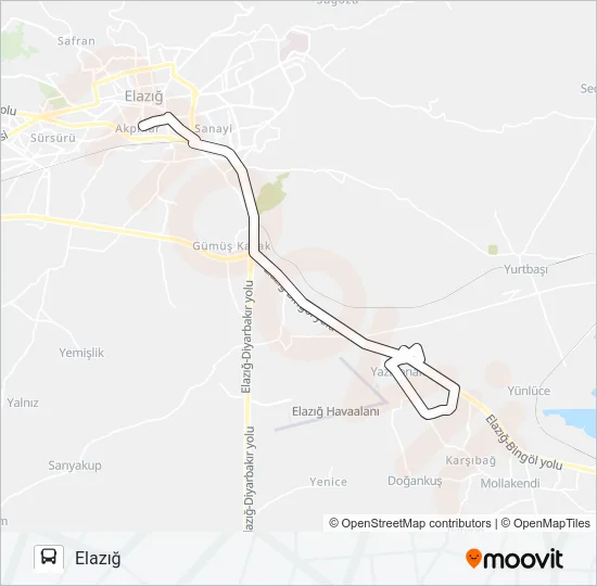 YAZIKONAK BELEDİYESİ-MERKEZ Bus Line Map