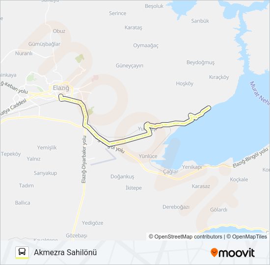 YURTBAŞI BELEDİYESİ AKMEZRA otobüs Hattı Haritası