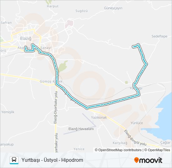 YURTBAŞI BELEDİYESİ ÜSTYOL bus Line Map